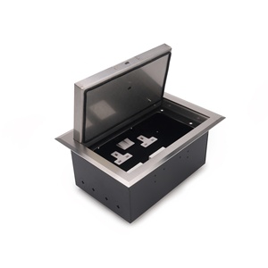 Boîte de raccordement au sol en acier inoxydable avec couvercle étanche IP66 et double module d'alimentation - Product Image 1