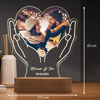 GRAVUR Illuminé Acrylique Verre Coeur Die Personnalisé Photo Nom Date Couple Cadeau pour Anniversaire Saint Valentin Fête Fournitures