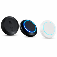 Mini Rastreador GPS Redondo para Mascotas, Localizador Antipérdida con Anillo de Luz LED, Etiqueta de Posicionamiento Inteligente para Collar de Perro o Gato