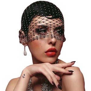 Maschera ODM con Applicazioni di Strass Scintillanti, Stile Europeo-Americano, Bestseller per Feste Serali, Copri-Faccia Sexy - Product Image 2