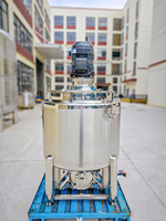 Cuve de mélange en acier inoxydable à double paroi pour chauffage au gaz GPL avec homogénéisateur et agitateur