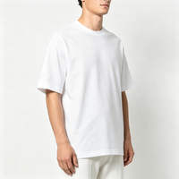 T-shirt pour homme avec motif en relief La Cène, en coton épais, coupe oversize, imprimé artistique vintage au dos, style streetwear décontracté