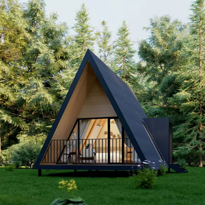 Bâtiment modulaire de structure en acier à cadre en A de style <span class=keywords><strong>boutique</strong></span> à faible coût livraison dans le <span class=keywords><strong>monde</strong></span> entier camping-car Bungalow Triangle Kit hôtels - Product Image 1