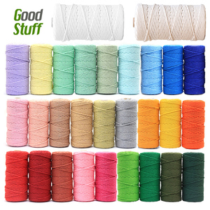 Macrame Cord 3mm X 110Yards, 4 Strand Twisted Cotton Cord for Wall <strong>Hanging</strong>, Plant Hangers, Crafts, Knitting - Product Image 2
