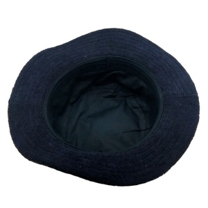<strong>Navy</strong> Blue Terry Cloth <strong>Bucket</strong> Cap <strong>Hat</strong> with Embroidered Logo - Casual Soft Towel Fabric Sun <strong>Hat</strong> for Men Women - Product Image 4