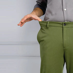 Venta al por mayor de pantalones de hombre delgados informales de sarga de alta calidad con logotipo personalizado, Pantalones chinos elásticos lavados para hombre - Product Image 6