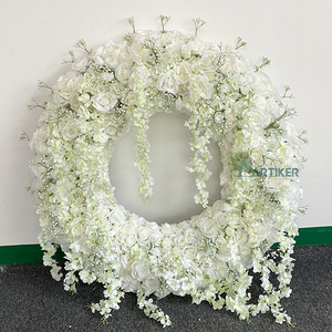 Decoración colgante de flores artificiales blancas románticas, Material de tela de nuevo diseño para boda, Navidad, Día de la madre y Año Nuevo - Product Image 4