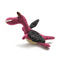 Jouet en peluche amusant pour chien, dinosaure grincant, doux, durable, écologique, en gros pour fournisseurs d'animaux de compagnie