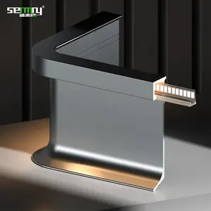 Sıcak satış 60/80/100mm yükseklik alüminyum alaşımlı ışık bar şerit led süpürgelik kurulu süpürgelik