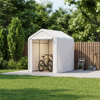 Abri de rangement portable en métal pour extérieur, simple, double, 3 x 6 pieds, avec porte à fermeture éclair enroulable, pour vélos et motos