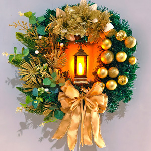 DAMAI Christmas Wreath Ornaments Garland for Christmas <b>Tree</b> Outdoor <b>Lighted</b> Christmas Wreaths Festival Decorations - Product Image 2
