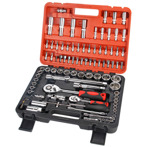 Conjunto de Soquetes Multifuncionais de 108 Peças com Chaves de 1/2" e 1/4" para Reparo Automotivo, Kit de Ferramentas Ajustáveis em Balde - Product Image 3