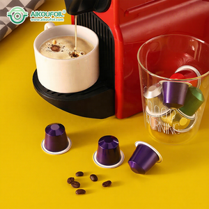Capsules de café réutilisables en aluminium avec couvercle, logo personnalisé coloré, compatibles <span class=keywords><strong>Nespresso</strong></span>, emballage <span class=keywords><strong>vide</strong></span> pour capsules de café - Product Image 1