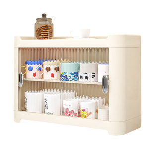 Dustproof Double Layer Storage Rack Oval Shape For Coffee Mug Tea Cup Household Use - Product Image 2