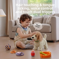 Chien robot intelligent électrique unisexe, jouet sonore réaliste, poupée chien AI en peluche qui lèche la langue