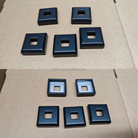 Base plate en aluminium noir mat facile à installer, adaptée aux balustres carrés de 1/2 pouce, décoration d'escalier intérieur