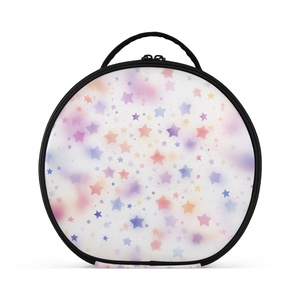 Nouvelle trousse de rangement cosmétique portable de forme ronde, sacs à maquillage imperméables, logo personnalisé, prix bas en vente - Product Image 1