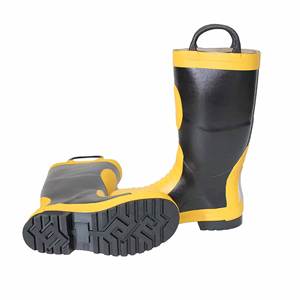 Bottes <span class=keywords><strong>de</strong></span> sécurité <span class=keywords><strong>de</strong></span> lutte contre les incendies imperméables jaunes d'approvisionnement d'usine bottes à semelle en caoutchouc à embout en acier à <span class=keywords><strong>vendre</strong></span> - Product Image 6