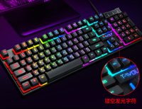 T-WOLF TF200 Keyboard Gaming Berkabel 104 Tombol dan Mouse Combo LED Keyboard Mouse Combo Berkabel Bahasa Spanyol Rusia Arab Set Desktop Berkabel