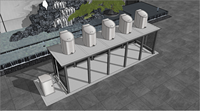 Maison de conteneur souterraine avec poubelle de capacité de 1100L sans couvercle poubelle de numéro de modèle pour station d'ordures