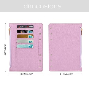 Hongbo, superventas, 21 colores, A6, hoja de mosca suelta de cuero de guijarro para Carpeta de presupuesto de lujo con ranuras para tarjetas y un lazo elástico para bolígrafo - Product Image 4