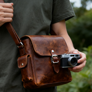 Nhà Sản Xuất Tùy Chỉnh Sang Trọng Xách Tay Máy Ảnh Fanny Gói Du Lịch Nhiếp Ảnh Bánh Túi Da Máy Ảnh Kỹ Thuật Số Eo Túi - Product Image 6