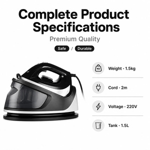 Plancha de Vapor Eléctrica Premium de 3000W con Suela de Cerámica, Estación de Vapor Doméstica, Función de Vapor en Seco, Plancha de <span class=keywords><strong>Ropa</strong></span> - Product Image 2