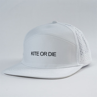 Gorra de alta calidad de 7 paneles y 5 paneles, gorra con agujero de corte láser personalizada, gorra para exteriores, Snapback con logotipo impreso de goma de elevación personalizado, gorra de Golf