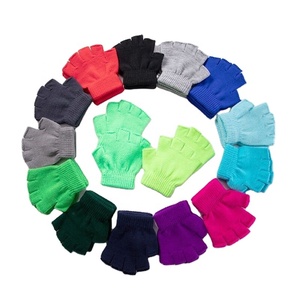 Gants d'été tricotés sans doigts <span class=keywords><strong>pour</strong></span> enfants, cabas à demi-doigt, couleur unie, garçons et filles, bon marché, - Product Image 1