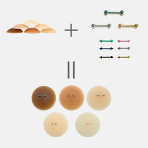 Yeni varış dekore Piercing meme halka ile silikon yapıştırıcı mat meme kapağı kapakları - Product Image 3