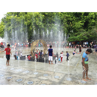 Fuente de Agua Danzante para Exteriores de Acero Inoxidable con Diseño de Dibujo y Luces de Colores