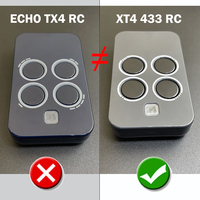 FAAC XT4 433 RC 787456 Télécommande de porte de garage 433MHz, compatible avec les modèles XT4 433RC 787452 787453 787454