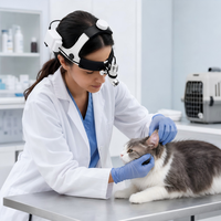 Lampe frontale vétérinaire à double batterie avec lumière LED de 12000 Lux pour chiens, chats, cliniques, opérations dentaires
