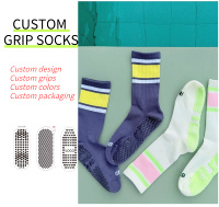 Calcetines Antideslizantes con Diseño Personalizado para Mujer, Calcetines de Agarre para Pilates, Yoga, Danza, Ballet, Calcetines de Fitness con Logotipo Personalizado