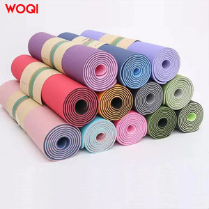 Tapis de yoga Woqi, épaisseur 6 mm, matériau TPE, rectangulaire, pour la remise en forme à domicile et le remodelage corporel, usage universel, violet lavande - Product Image 2