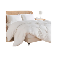 Parure de lit hôtelière 100 % coton, collection haut de gamme, tissu respirant 300 fils, housse de couette et taie d'oreiller, logo personnalisé tissé, vente en gros