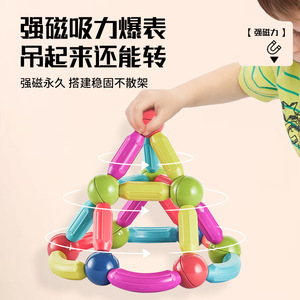 Blocs de construction magnétiques Sway pour enfants de 2 à 3 ans, jouets éducatifs en plastique avec pièces colorées et aimants puissants - Product Image 4