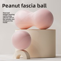 Balle de massage fascia en forme d'arachide pour relaxation musculaire, massage des pieds, design double balle, hanches, jambes, épaules, dos, idéale pour le yoga, mini-haltères