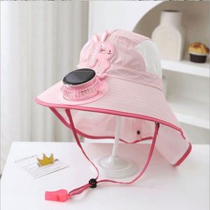 Wholesale <b>Summer</b> Fan <b>Hats</b> for Children Sun Protection Bucket <b>Hat</b> <b>Summer</b> Solar Fan Fisherman <b>Hat</b> - Product Image 3