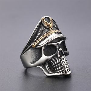 Anneaux de mode en gros de style punk, crâne, vétéran de la Seconde Guerre mondiale, marine, bijoux fins pour hommes et femmes - Product Image 3