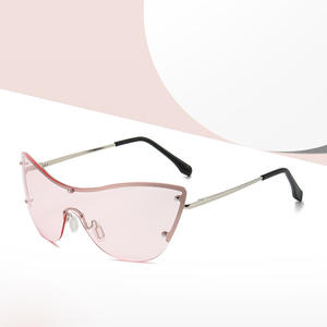 Occhiali da Sole alla Moda Trendy da Donna Stile Occhio di Gatto Oversize Senza Montatura Lussuosi <span class=keywords><strong>Y2K</strong></span> Futuristici - Product Image 1