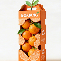 Creatieve 3D fruitvormige milieuvriendelijke golfkartonnen verpakking |   Op maat gemaakte oranje fruit- en groentegeschenkdoos