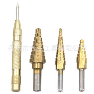 Mr <b>Drill</b> Inch <b>Step</b> <b>Drill</b> Bits Hex Shank TiCN Coated For Nonferrous Metals 3 Piece Set - Product Image 1