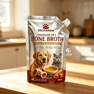 Bolsas con Boquilla Personalizadas de Aluminio de Grado Alimenticio para Caldo de Hueso para Mascotas, Leche para Cachorros, Nutrición Líquida para Perros y Gatos - Product Image 4