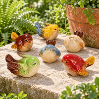 Ensemble de figurines d'oiseaux en céramique, 6 pièces, statues d'oiseaux en porcelaine émaillée pour la décoration de la maison, étagère, rebord de fenêtre, ornement de jardin