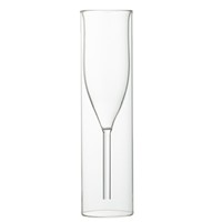 Verre à cocktail créatif à double paroi transparent en borosilicate soufflé à la main, type flûte ou gobelet sur pied, 101-200 ml
