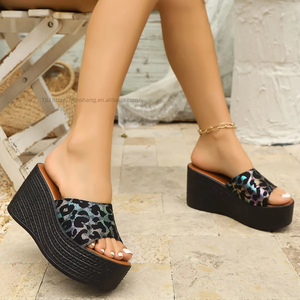 Factory Wholesale Cheap Slippers New Large-size Platform Sandals Wedge Heel Simple Summer Women's <b>Shoes</b> - Product Image 2