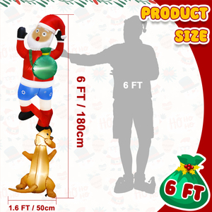 Décoration de Noël Modèle Gonflable Chien de Noël Mordant le Pantalon du Vieil Homme LED Gonflable Light up Vente Chaude Transfrontalière - Product Image 4