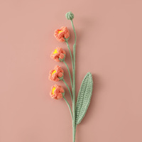Baru elegan elegan wol bunga Puff Lily bunga lembah pola lentera lembut buket kecil untuk istri Hari Valentine