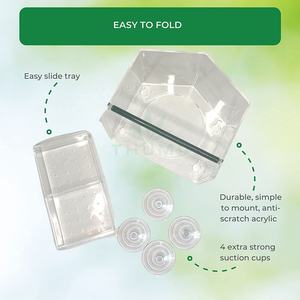 Mangeoire à oiseaux acrylique oiseau transparent bol ventouse pour animal de compagnie - Product Image 3